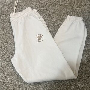 NWT PINK Victoria's Secret Cream Sweats M